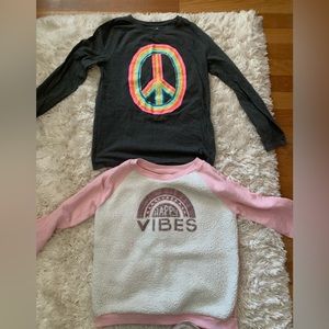 2 Long Sleeved Girls Shirts Gymboree & Cat & Jack Size M (7-8)